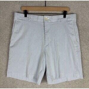 Southern‎ Tide Shorts Men 34 BIue White Striped Seersucker Preppy Beach Stretch